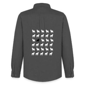 White and black sheep - Men's Oxford Shirt by Stanley/Stella - anthracite - Back - AI Model Male 185 dark (185cm)