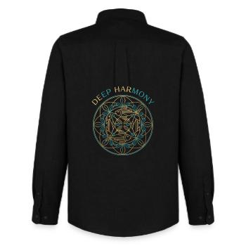 Deep Harmony Mandala - Men's Oxford Shirt by Stanley/Stella - black - Back - AI Model Male 185 dark (185cm)