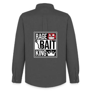 Rage Bait King Online Troll Attention Fun - Men's Oxford Shirt by Stanley/Stella - anthracite - Back - AI Model Male 185 dark (185cm)