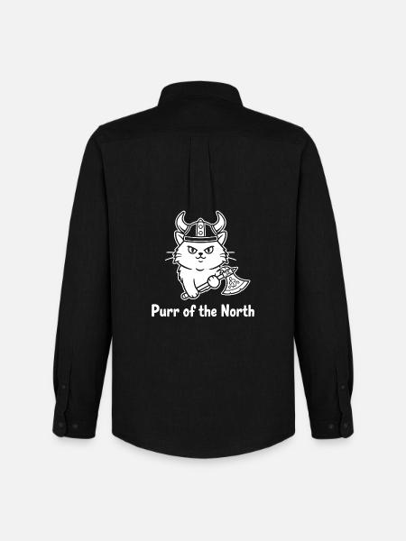Viking Cat with Axe - Men's Oxford Shirt by Stanley/Stella - black