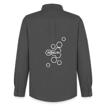 Aurelio comme nom - Chemise Oxford homme Stanley/Stella - charbon - Dos - AI Model Male 185 dark (185cm)