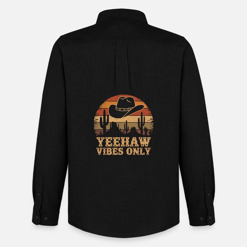 Yeehaw Vibes Only – Western Retro - Männer Oxford Hemd von Stanley/Stella - Schwarz