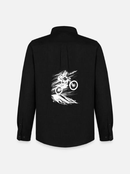 Energetic Mountainbike Art - Men's Oxford Shirt by Stanley/Stella - black