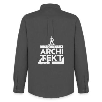 Architektur Entwurf Raster Symbolik - Männer Oxford Hemd von Stanley/Stella - Anthrazit - Hinten - AI Model Male 185 dark (185cm)