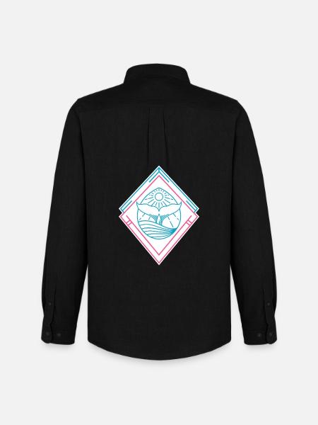 Whale Geometric Shapes – Trendy Hipster Design - Men's Oxford Shirt by Stanley/Stella - black