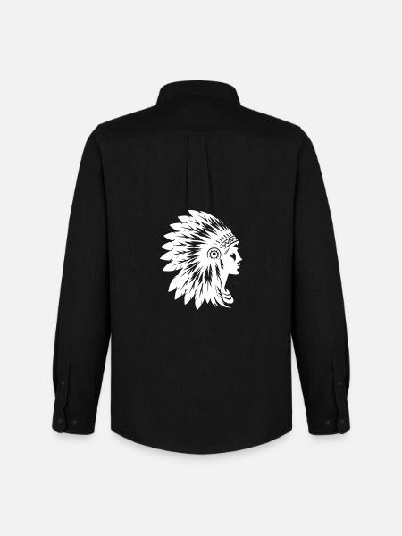 Coiffe élégante avec visage de profil - Chemise Oxford homme Stanley/Stella - noir