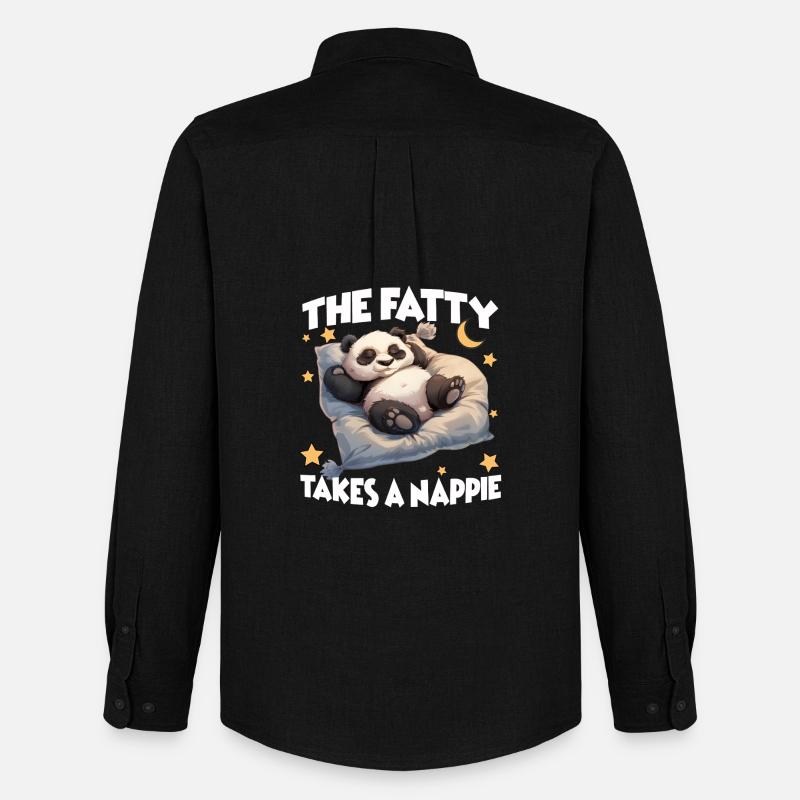 Lazy Panda Pyjamas Perfektes Nachthemd Panda - Männer Oxford Hemd von Stanley/Stella - Schwarz