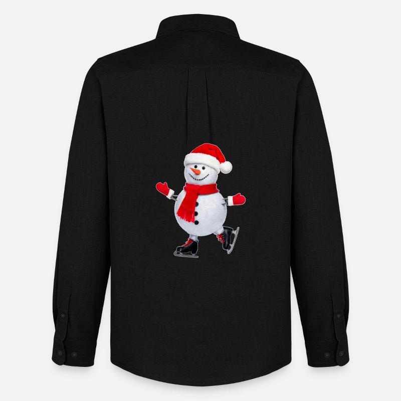 Schneeman - Männer Oxford Hemd von Stanley/Stella - Schwarz