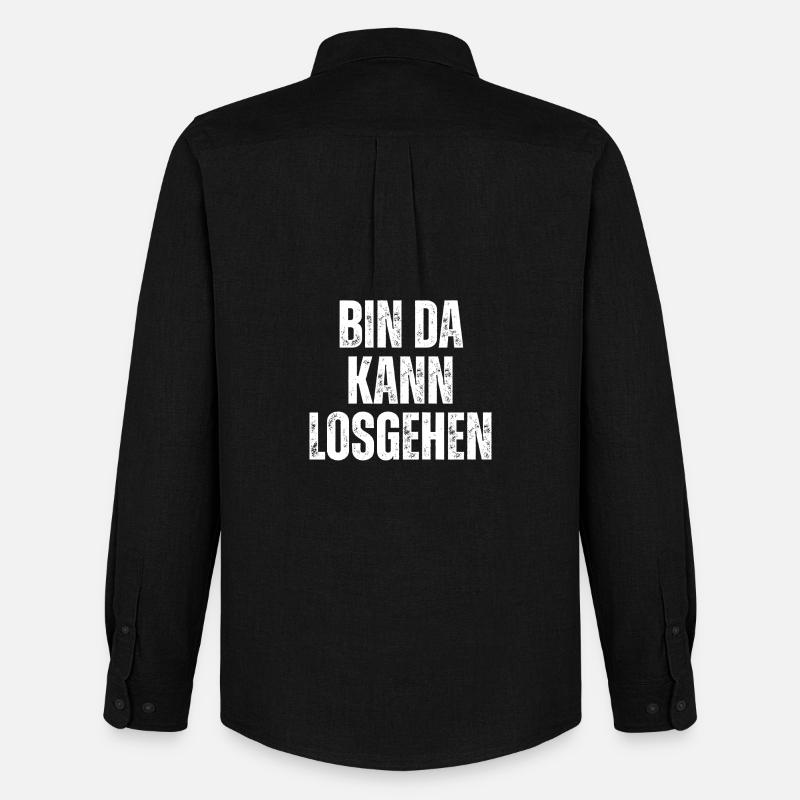 Bin Da Kann Losgehen - Männer Oxford Hemd von Stanley/Stella - Schwarz