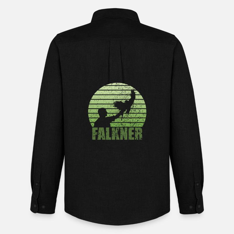 Falkner Grunge Style mit Greifvogel - Männer Oxford Hemd von Stanley/Stella - Schwarz