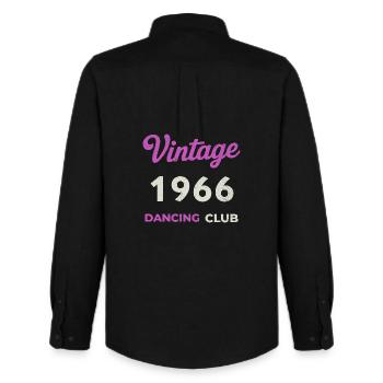 Vintage 1966 – Dancing Club Retro Birth Year - Men's Oxford Shirt by Stanley/Stella - black - Back - AI Model Male 185 dark (185cm)