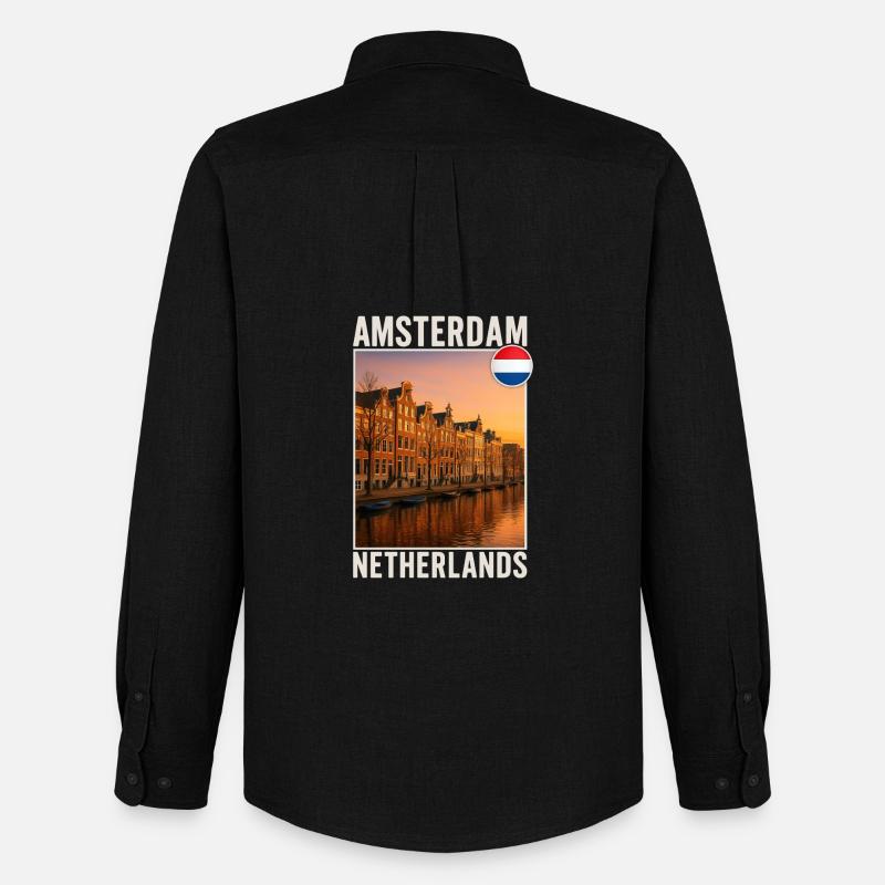 Amsterdam - Männer Oxford Hemd von Stanley/Stella - Schwarz
