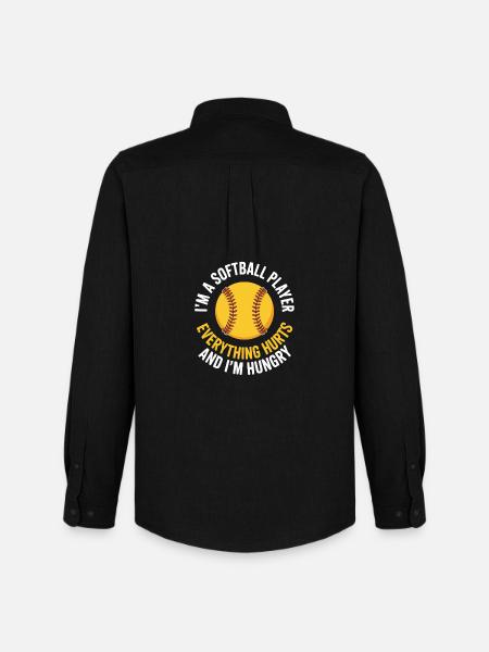 Hungry Softball Player Motto - Men's Oxford Shirt by Stanley/Stella - black