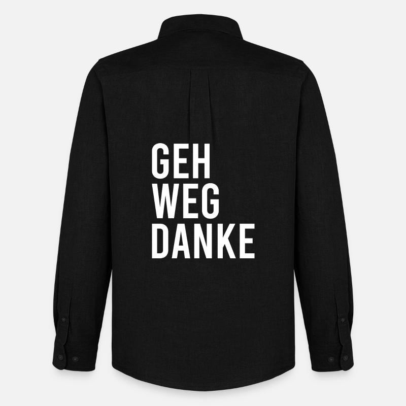 Geh weg danke - Männer Oxford Hemd von Stanley/Stella - Schwarz