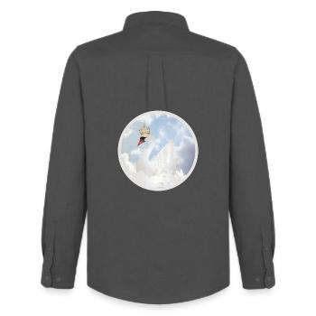 Le Cygne Royal dans les Nuages - Chemise Oxford homme Stanley/Stella - charbon - Dos - AI Model Male 185 dark (185cm)