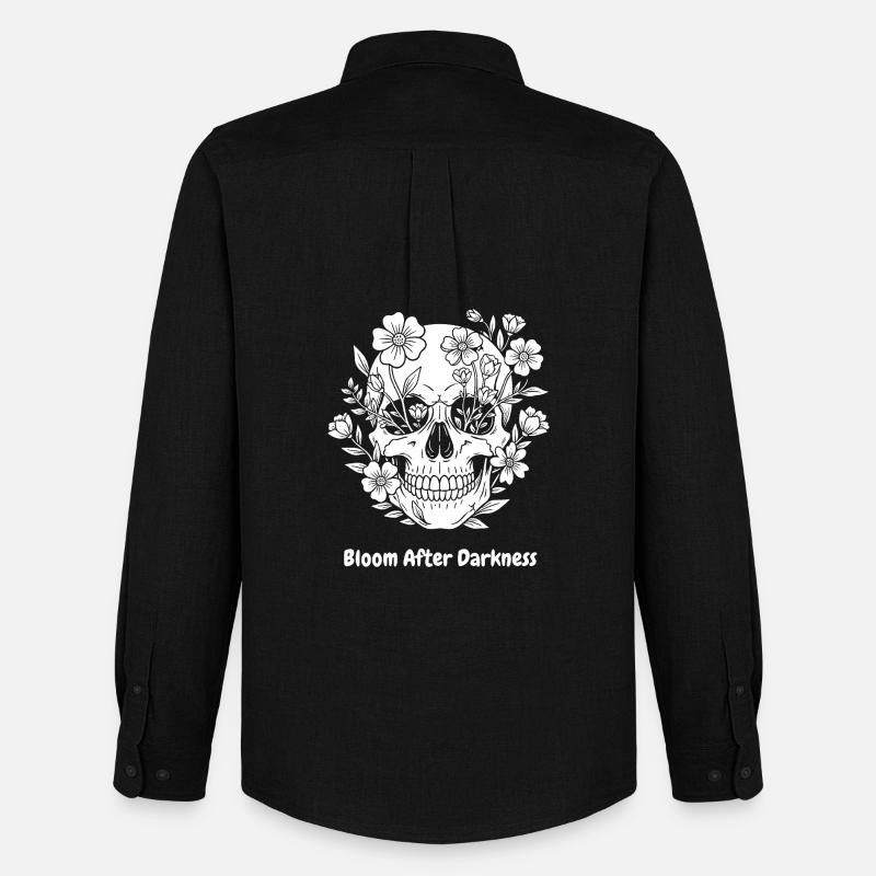 Blume-Skull Bloom After Darkness - Männer Oxford Hemd von Stanley/Stella - Schwarz