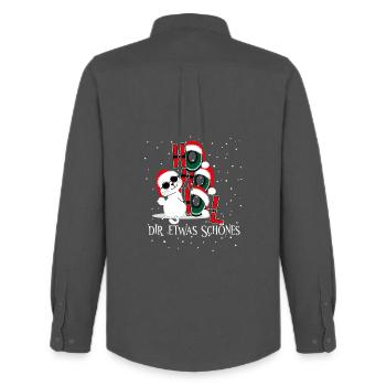 Chat d’hiver – Ho Ho Trouve quelque chose de beau - Chemise Oxford homme Stanley/Stella - charbon - Dos - AI Model Male 185 dark (185cm)