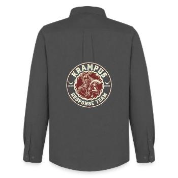 Krampus Intervention Team Funny Cryptid Krampus - Men's Oxford Shirt by Stanley/Stella - anthracite - Back - AI Model Male 185 dark (185cm)