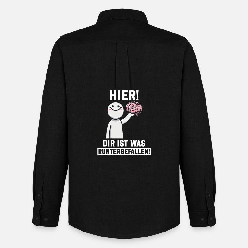 Hier Dir Ist Was Runtergefallen Sarkastischer - Männer Oxford Hemd von Stanley/Stella - Schwarz