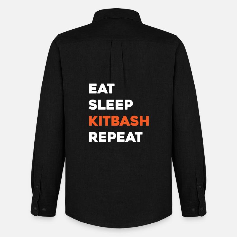 Eat Sleep Kitbash Repeat - Men's Oxford Shirt by Stanley/Stella - black