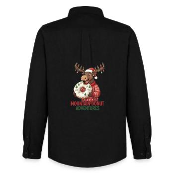 Weihnachten - lustiger Elch - Winter Donut - Männer Oxford Hemd von Stanley/Stella - Schwarz - Hinten - AI Model Male 185 dark (185cm)