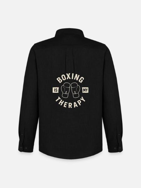 Boxing Therapy Retro Boxhandschuhe Design - Männer Oxford Hemd von Stanley/Stella - Schwarz