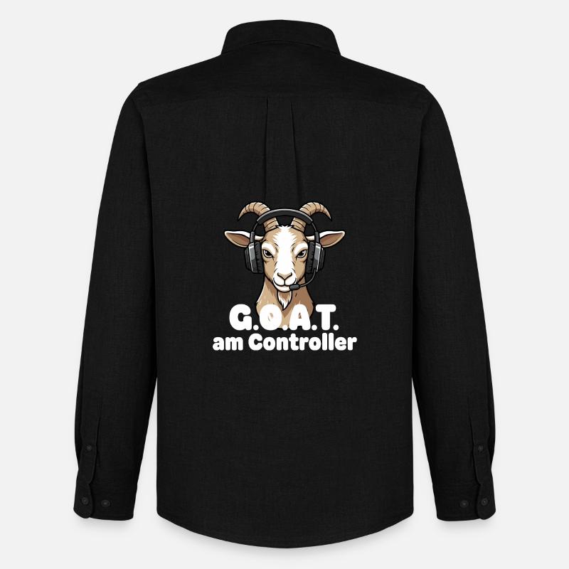 GOAT on the controller - Men's Oxford Shirt by Stanley/Stella - black