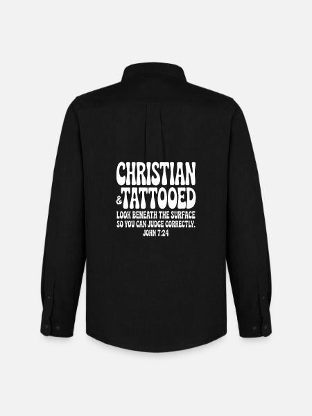 Christian Ink Look Beneath the Surface - Men's Oxford Shirt by Stanley/Stella - black