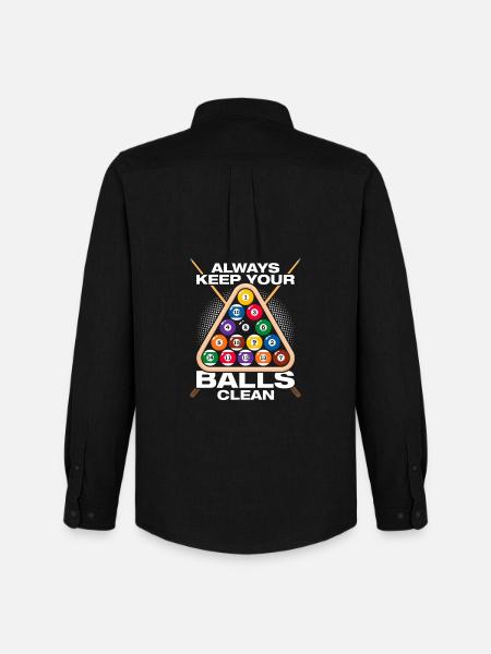 Keep your balls funny billiards player - Men's Oxford Shirt by Stanley/Stella - black