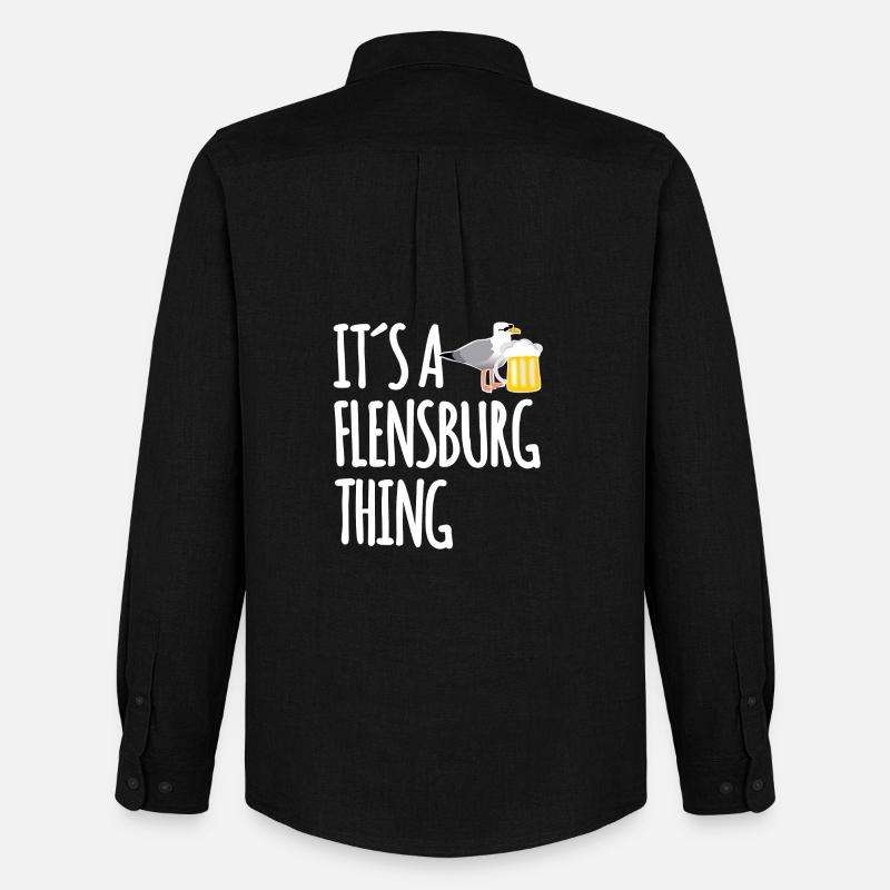 It's A Flensburg Thing - Männer Oxford Hemd von Stanley/Stella - Schwarz