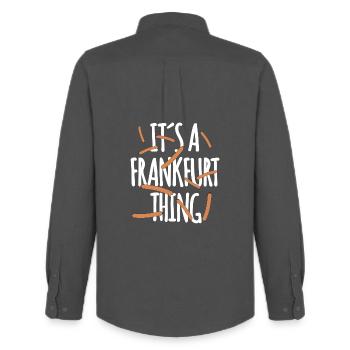 It's a Frankfurt Thing - Men's Oxford Shirt by Stanley/Stella - anthracite - Back - AI Model Male 185 dark (185cm)