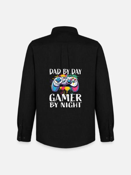 Dad by Day Gamer by Night - Men's Oxford Shirt by Stanley/Stella - black