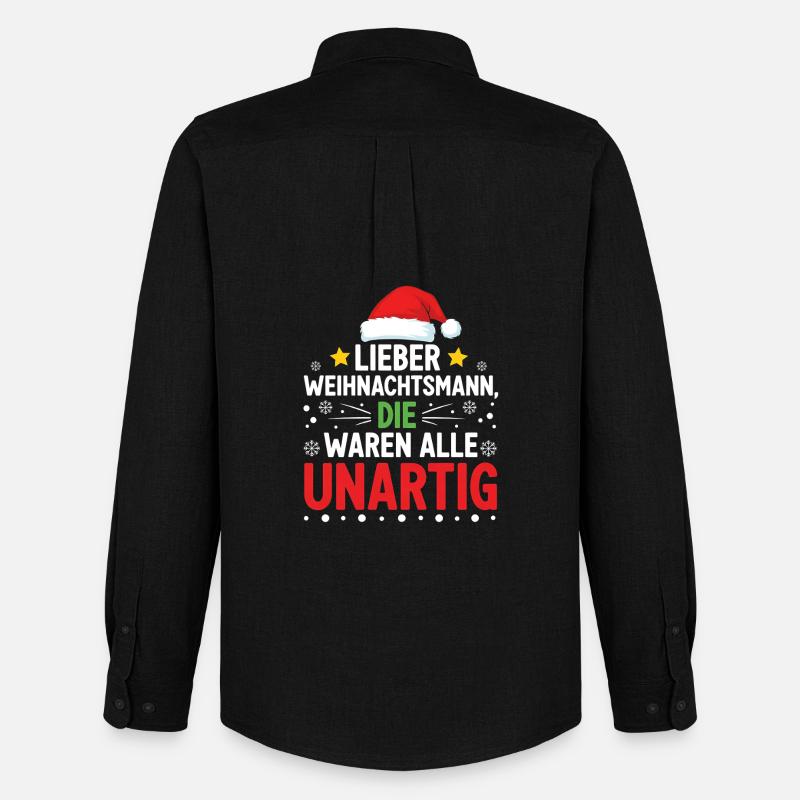 Lieber Weihnachtsmann Unartig Statement - Männer Oxford Hemd von Stanley/Stella - Schwarz