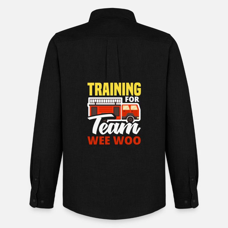 Wee Woo Squad Fire Tiny Firefighter - Men's Oxford Shirt by Stanley/Stella - black