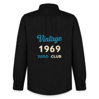Vintage 1969 Judo Club Retro Birth Year Gift - Men's Oxford Shirt by Stanley/Stella - black - Back - AI Model Male 185 dark (185cm)