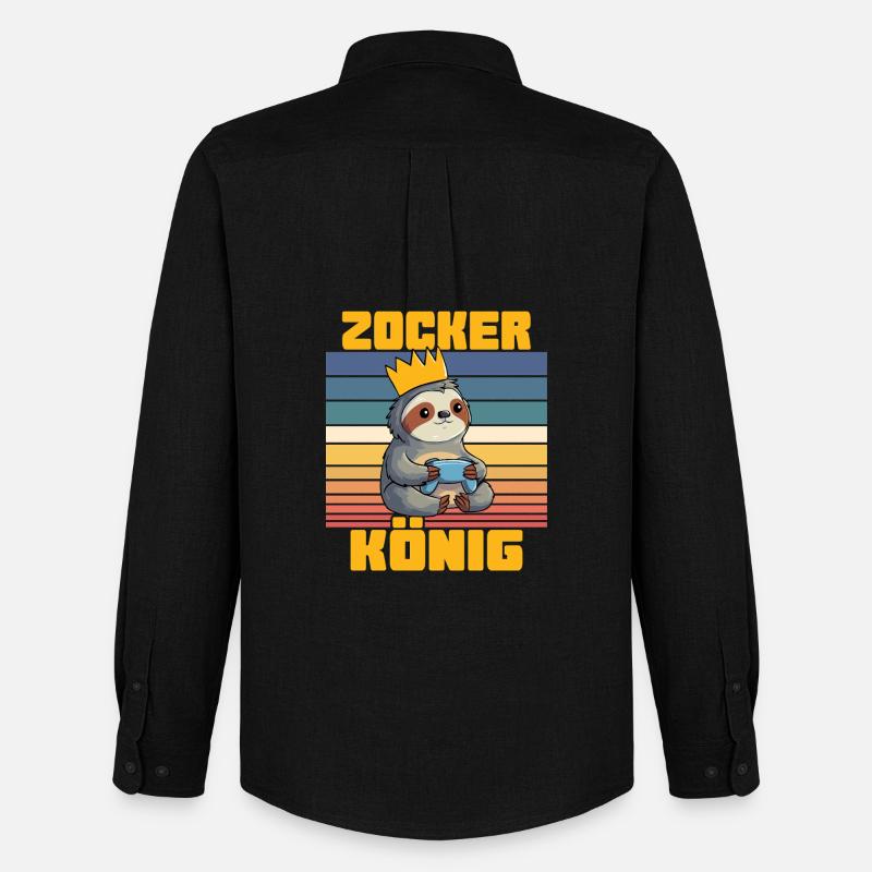 Zocker König - Männer Oxford Hemd von Stanley/Stella - Schwarz