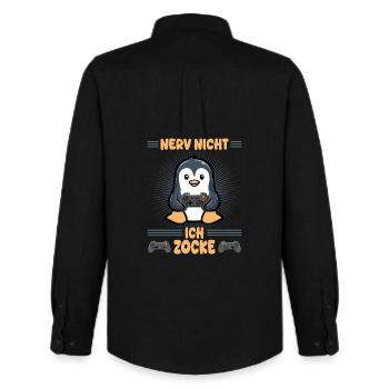 pas agaçant, je parie gamen - Chemise Oxford homme Stanley/Stella - noir - Dos - AI Model Male 185 dark (185cm)