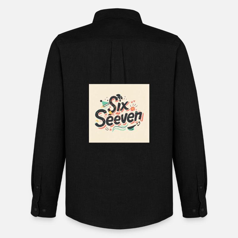Sechs Siebzehn Retro-Doodle-Buchstaben - Männer Oxford Hemd von Stanley/Stella - Schwarz