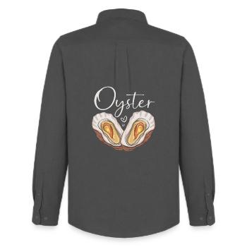 Huîtres - Chemise Oxford homme Stanley/Stella - charbon - Dos - AI Model Male 185 dark (185cm)
