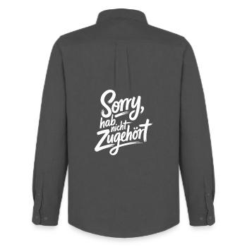 sorry didn't listen distracted anti social - Men's Oxford Shirt by Stanley/Stella - anthracite - Back - AI Model Male 185 dark (185cm)