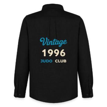 Vintage 1996 Judo Club Retro Birth Year Gift - Men's Oxford Shirt by Stanley/Stella - black - Back - AI Model Male 185 dark (185cm)