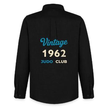 Vintage 1962 Judo Club Retro Birth Year Gift - Men's Oxford Shirt by Stanley/Stella - black - Back - AI Model Male 185 dark (185cm)