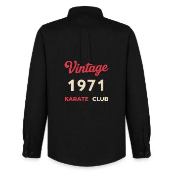 Vintage 1971 – Karate Club Retro Birth Year - Men's Oxford Shirt by Stanley/Stella - black - Back - AI Model Male 185 dark (185cm)