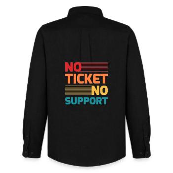 No Ticket No Support IT Hotline Administrator Nerd - Männer Oxford Hemd von Stanley/Stella - Schwarz - Hinten - AI Model Male 185 dark (185cm)