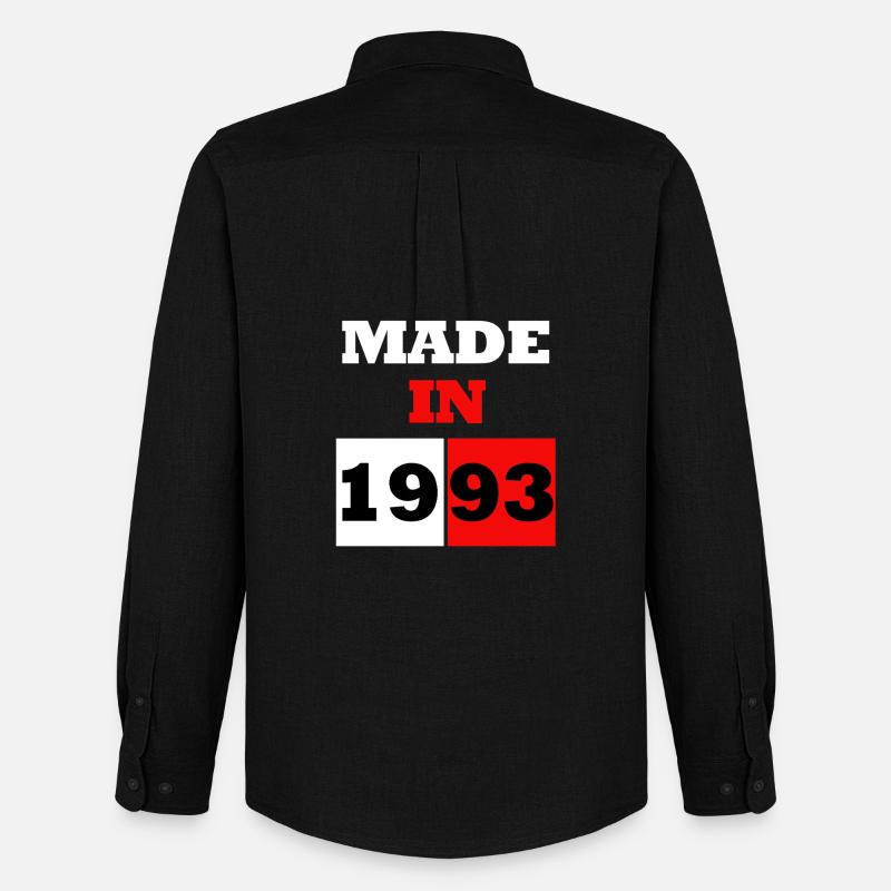 Made In 1993 Jubiläum - Männer Oxford Hemd von Stanley/Stella - Schwarz