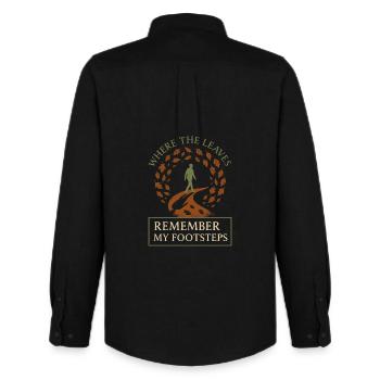 Remise à zéro mentale, Forest Walk Overthinker - Chemise Oxford homme Stanley/Stella - noir - Dos - AI Model Male 185 dark (185cm)
