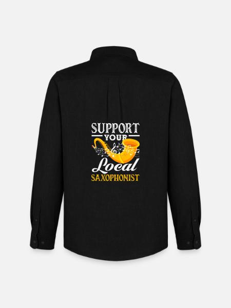 Support your local saxophonist - Men's Oxford Shirt by Stanley/Stella - black