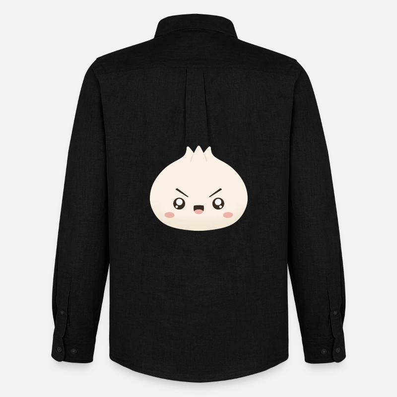 Grumpy Dumpling – süßes Maskottchen - Männer Oxford Hemd von Stanley/Stella - Schwarz