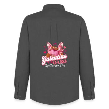 Galentine Gang Together We Slay Gals Friendship  - Men's Oxford Shirt by Stanley/Stella - anthracite - Back - AI Model Male 185 dark (185cm)