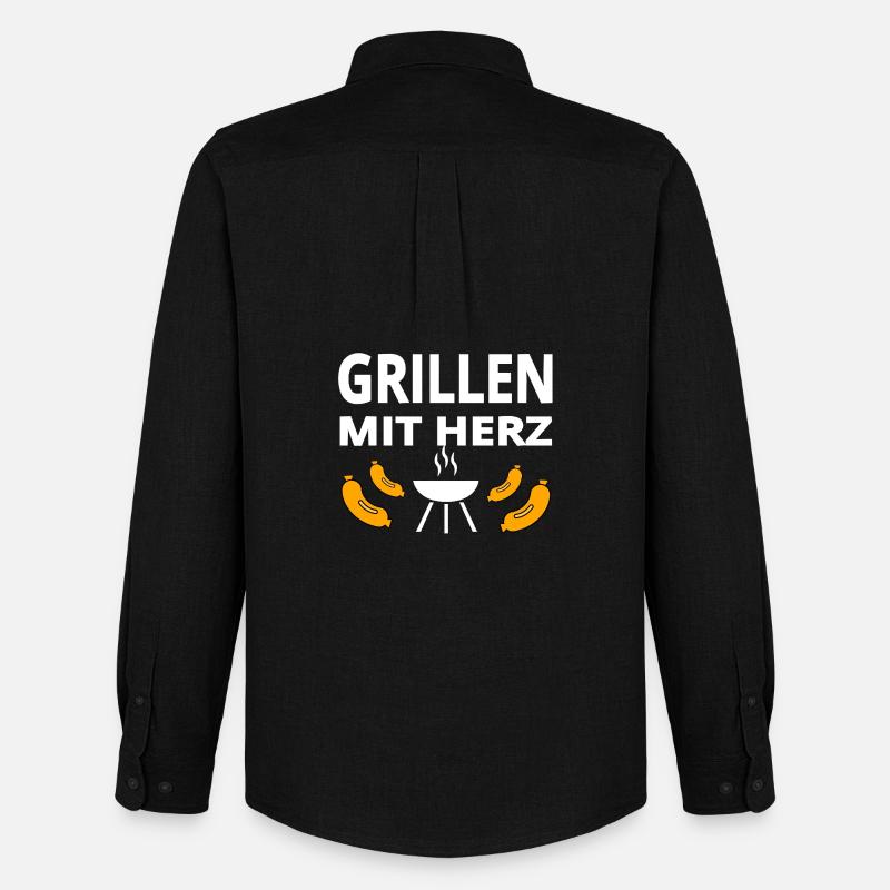 Grillen - Männer Oxford Hemd von Stanley/Stella - Schwarz